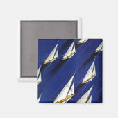 スキー溶接による帆船レガッタ マグネット (正面/裏面)