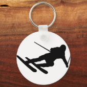 スキー滑降スキーヤー キーホルダー (正面)