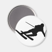 スキー滑降スキーヤー マグネット (正面/裏面)