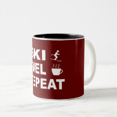 スキー燃料繰り返し ツートーンマグカップ (正面右)