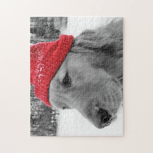 スキー犬のゴールデン・リトリーバー ジグソーパズル (縦)