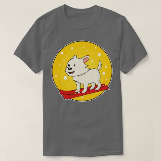 スキー犬 Tシャツ (デザイン正面)