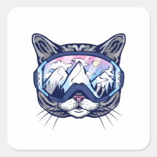 スキー猫 スクエアシール