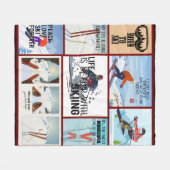 スキー生まれで雪上競技を行うスキー競技 フリースブランケット (正面(横))