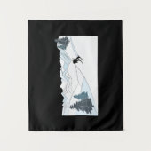 スキー生まれへ – スキーリゾートシーンウィンタースポーツ タペストリー (正面)