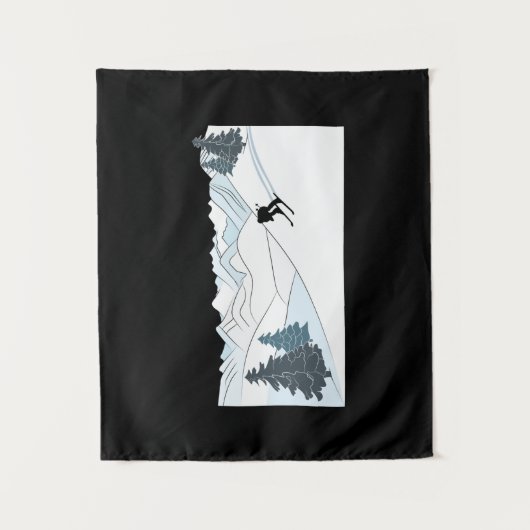 スキー生まれへ – スキーリゾートシーンウィンタースポーツ タペストリー (正面)