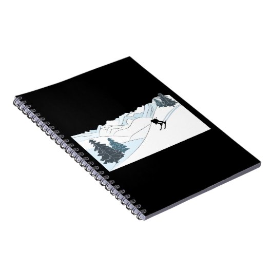 スキー生まれへ – スキーリゾートシーンウィンタースポーツ ノートブック (右側)