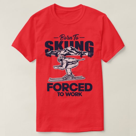 スキー生まれを始める Tシャツ (デザイン正面)
