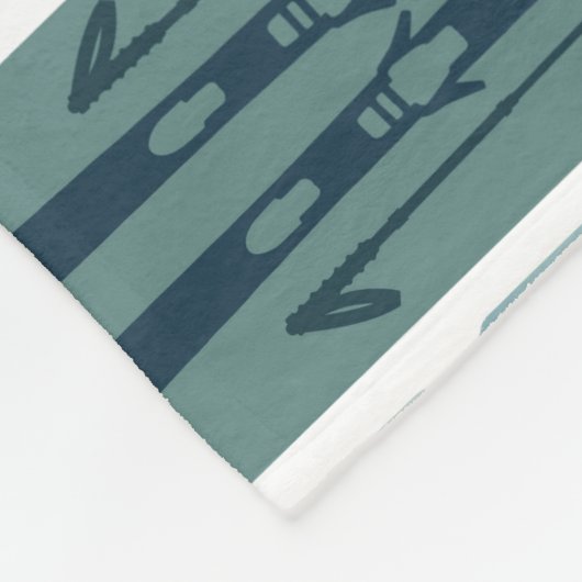 スキー用クリップアートカワイトスキーのスノーウィンタースポーツ フリースブランケット (角)