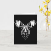 スキー用ゴーグル付きムースのスノーボーディング冬 カード (黄色い花)