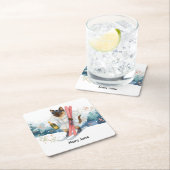 スキー用バチェロレッテシャム猫好き スクエアペーパーコースター (インサイチュ)