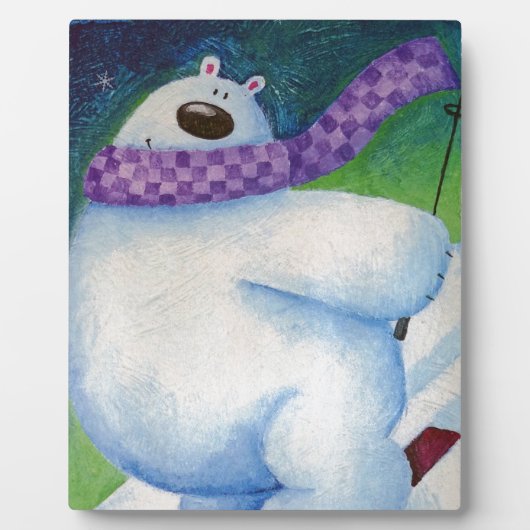 スキー用ホッキョクグマ フォトプラーク (正面)