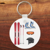 スキー用具キーチェーン キーホルダー (正面)