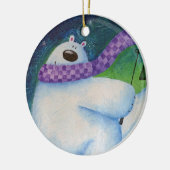 スキー用極熊セラミックオーナメント セラミックオーナメント (左)