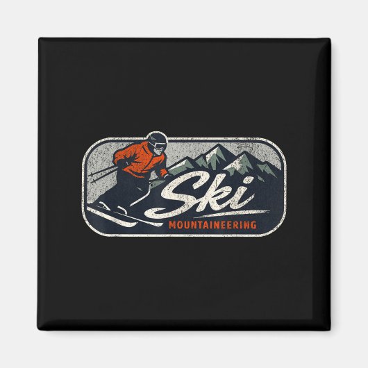 スキー登山 マグネット (正面)