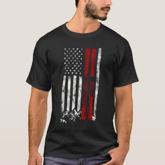 スキー米州旗スキー Tシャツ