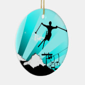スキー粉の道 セラミックオーナメント (右)