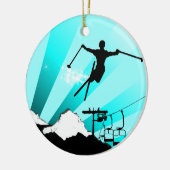 スキー粉の道 セラミックオーナメント (左)