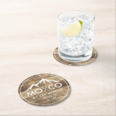 スキー素朴ハウスマウンテンウッドグレパーソナライズされたイン ラウンドペーパーコースター (インサイチュ)