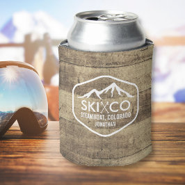 スキー素朴マウンテンスチームボートCOウッドビール 缶クーラー