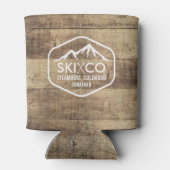 スキー素朴マウンテンスチームボートCOウッドビール 缶クーラー (裏面)