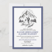 スキー結婚カップル 招待状 (正面)