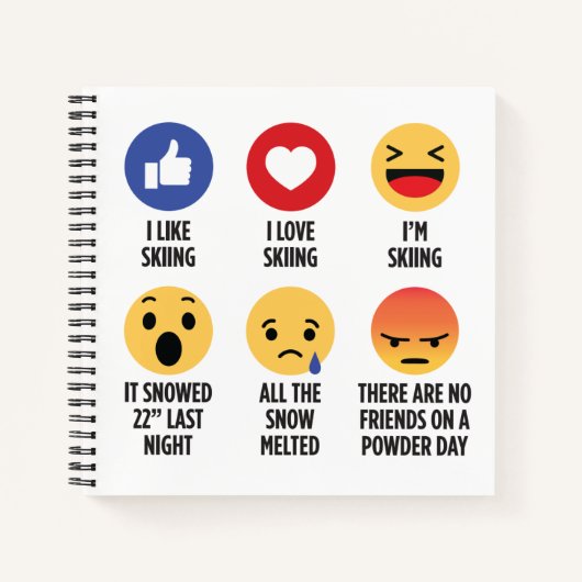 スキー絵文字 ノートブック (正面)