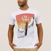 スキー観光旅行ポスター Tシャツ (正面)