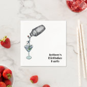 スキー誕生日の冬の成人の誕生日 スタンダードカクテルナプキン (インサイチュ)