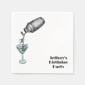 スキー誕生日の冬の成人の誕生日 スタンダードカクテルナプキン (正面)