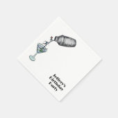 スキー誕生日の冬の成人の誕生日 スタンダードカクテルナプキン (角)