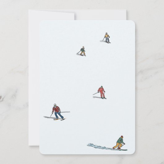 スキー誕生日の冬の成人の誕生日 招待状 (裏面)