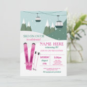 スキー誕生日ガールズゲレンススキースノーボードスノーボード 招待状 (スタンド正面)