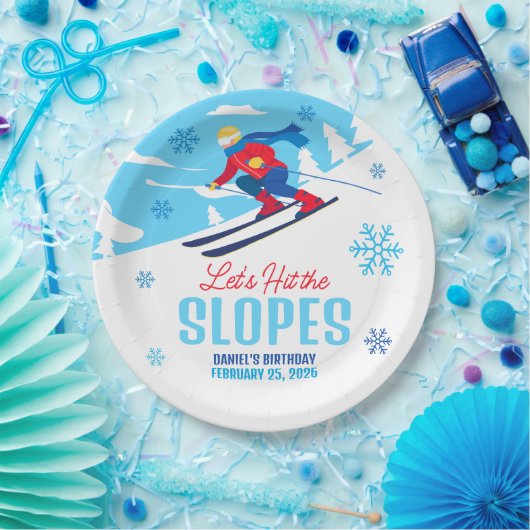 スキー誕生日ゲレンデを打とうではないか ペーパープレート (パーティー)