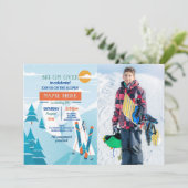 スキー誕生日パーティースキースキフォトスノー 招待状 (スタンド正面)