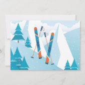 スキー誕生日パーティースキースキフォトスノー 招待状 (裏面)