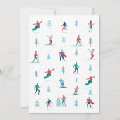 スキー誕生日パーティースキースノーボードスノーボード 招待状 (裏面)