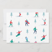 スキー誕生日パーティー斜面フォトスノーボード雪 招待状 (裏面)