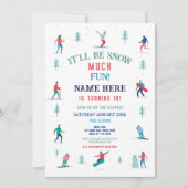 スキー誕生日パーティー 斜面 スキー スノーボード スノー 招待状 (正面)