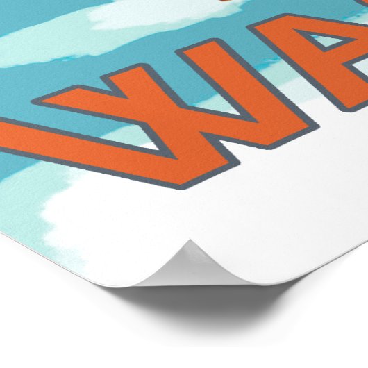 スキー運ズスノースキー – クリスタルマウンテン, WA ポスター (角)