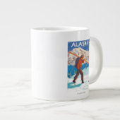 スキー運ヤーズスノースキービンテージトラベル3 ジャンボコーヒーマグカップ (正面右)