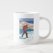 スキー運ヤーズスノースキー-ワシントン ジャンボコーヒーマグカップ (右)