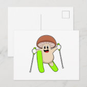 スキー選手としてキノコ ポストカード (正面/裏面)