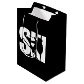 スキー選手スノーボード冬雪スポーツファン ミディアムペーパーバッグ (正面アングル)