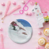 スキー雪山の芸術 ペーパープレート (パーティー)