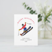 スキー非フォトクリスマスホリデーカード シーズンポストカード (スタンド正面)