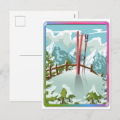 スキー風景のキャラクター シーズンポストカード (正面/裏面)