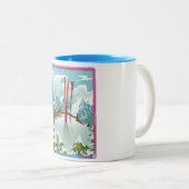 スキー風景漫画 ツートーンマグカップ (正面右)