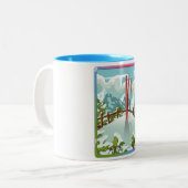 スキー風景漫画 ツートーンマグカップ (正面左)