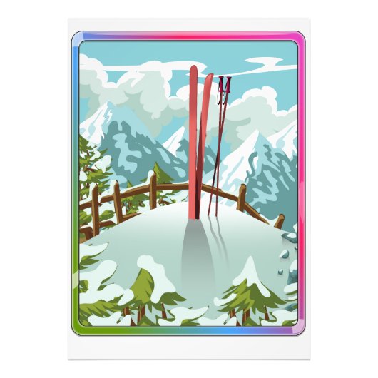 スキー風景漫画 フォトプリント            (正面)